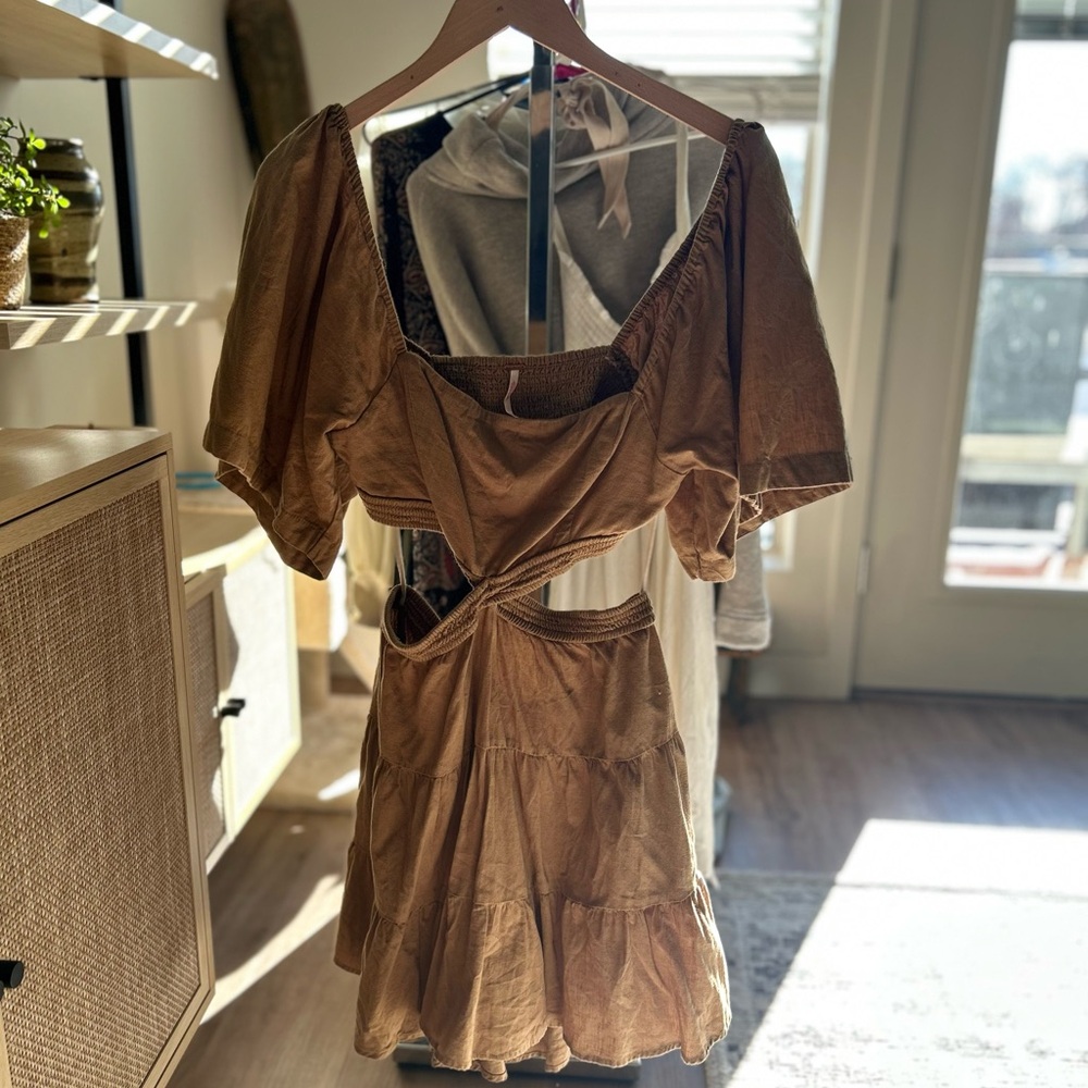 Free People Tan Mini Dress